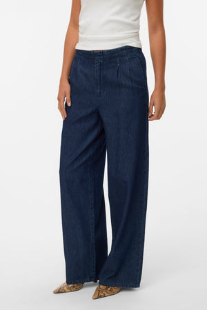 Rae Wide Jeans – Dunkelblauer Denim