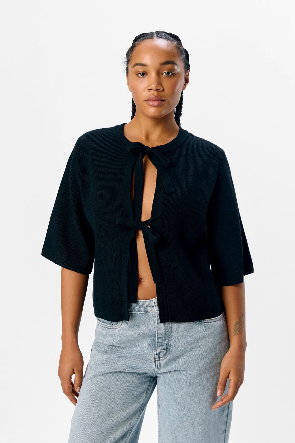 Julla Parvi 2/4 Strick -Strickjacke - Schwarz