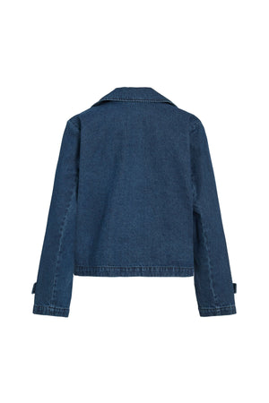 Nata Kurzer Denim-Trenchcoat – Dunkelblauer Denim