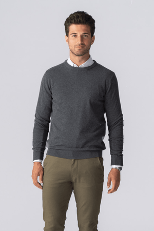 Pullover Roundneck - Holzkohle Melange