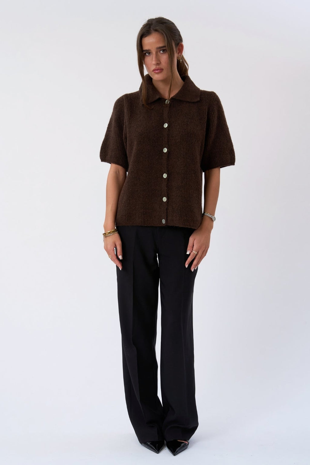 Alba Polo Knit – Schokolade