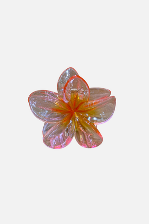 Blumenhaarclip - Pink/Orange