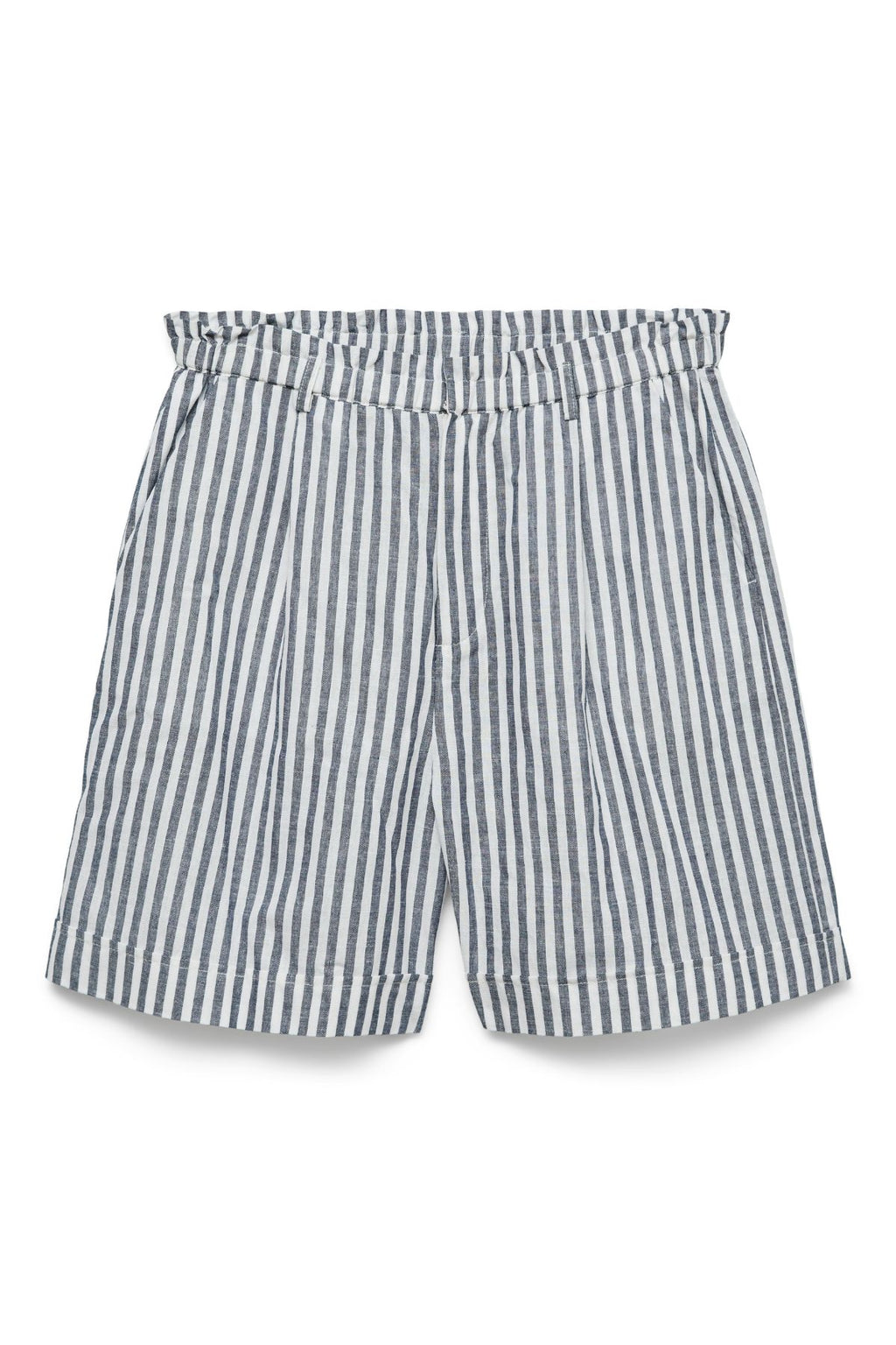 Selma Shorts - Marineblauer Blazer mit Streifen-Schneeweiß