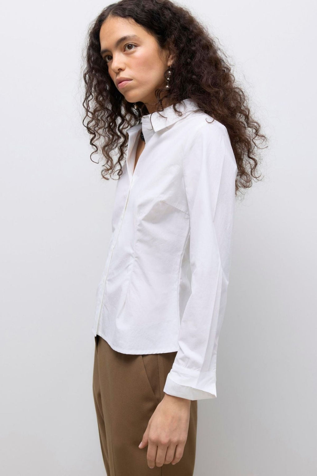 UMS V -Neck -Hemd - hellweiß