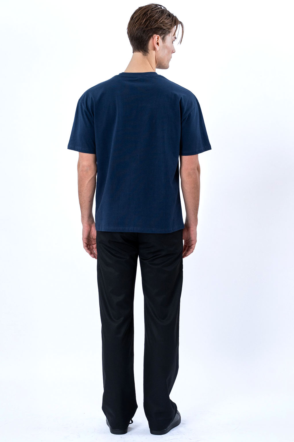 Kastenförmiges T-Shirt – Marineblau
