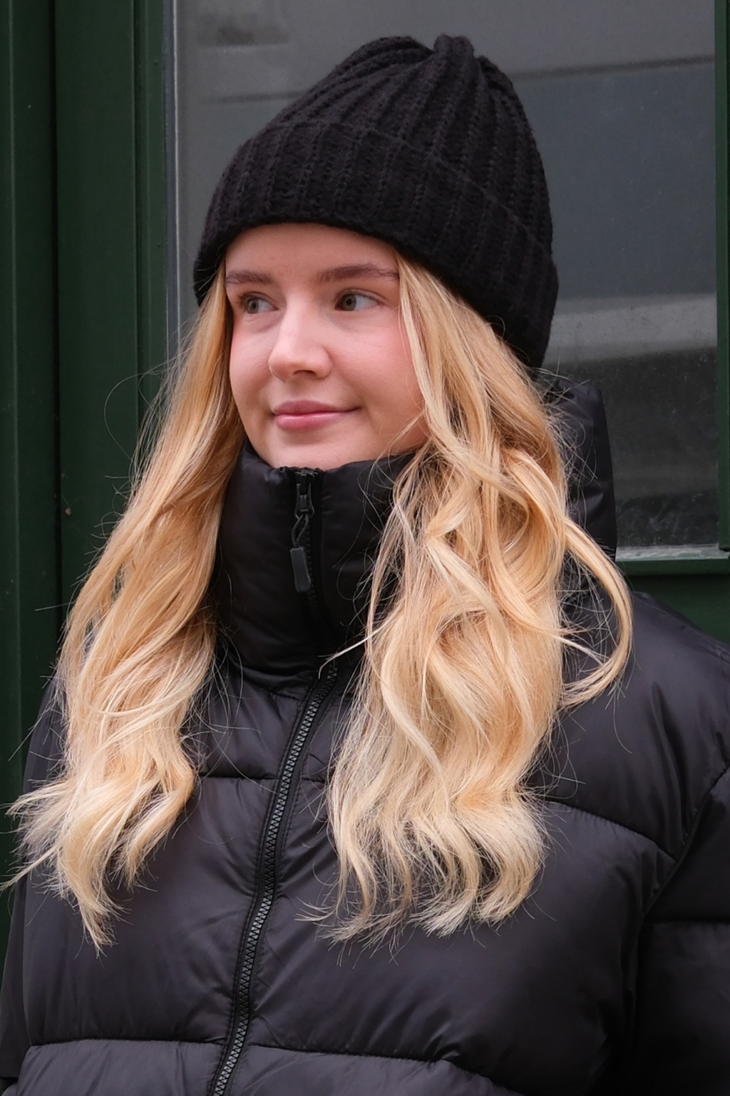 Rippen Mütze - Schwarz