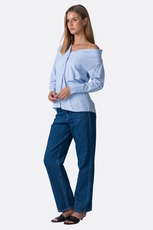 Serena Oversized Hemd - hellblau