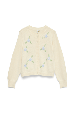 Camille Strickjacke mit O-Ausschnitt – Birke