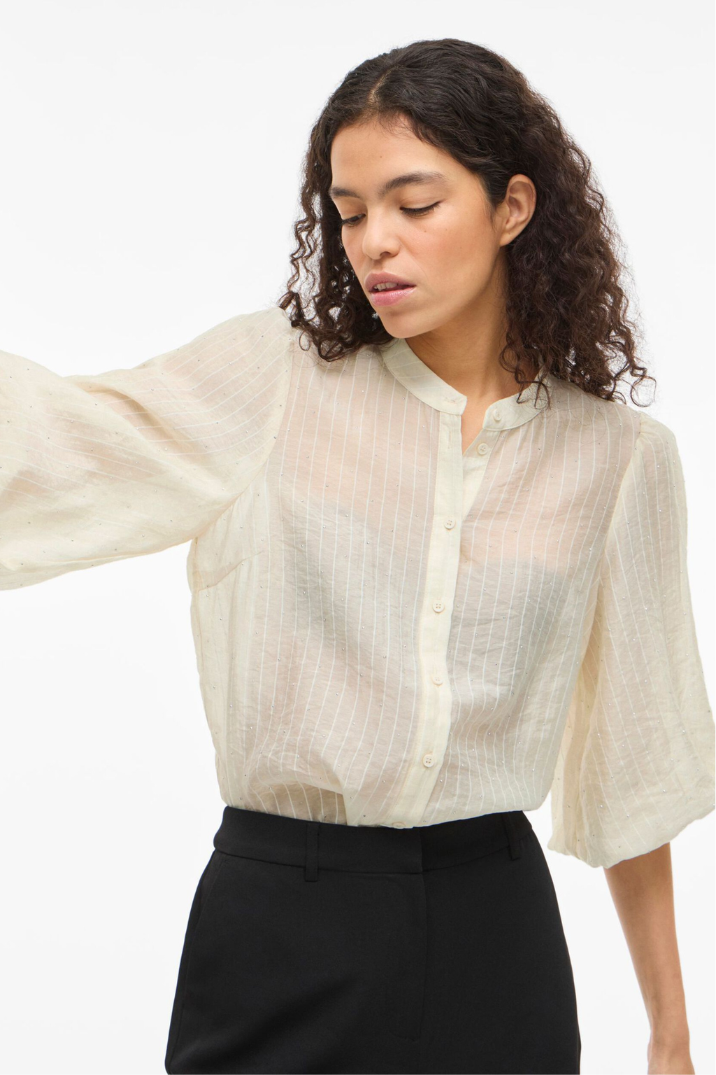 Oberteil mit Strassknöpfen – Birke