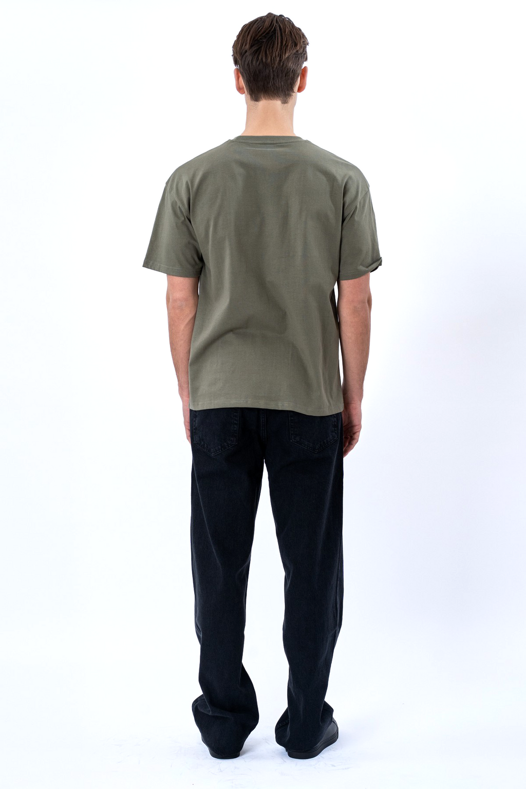 Kastenförmiges T-Shirt – Oliv