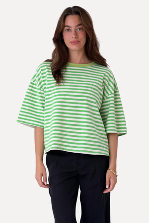 Zoe T-Shirt – Grün/Weiß