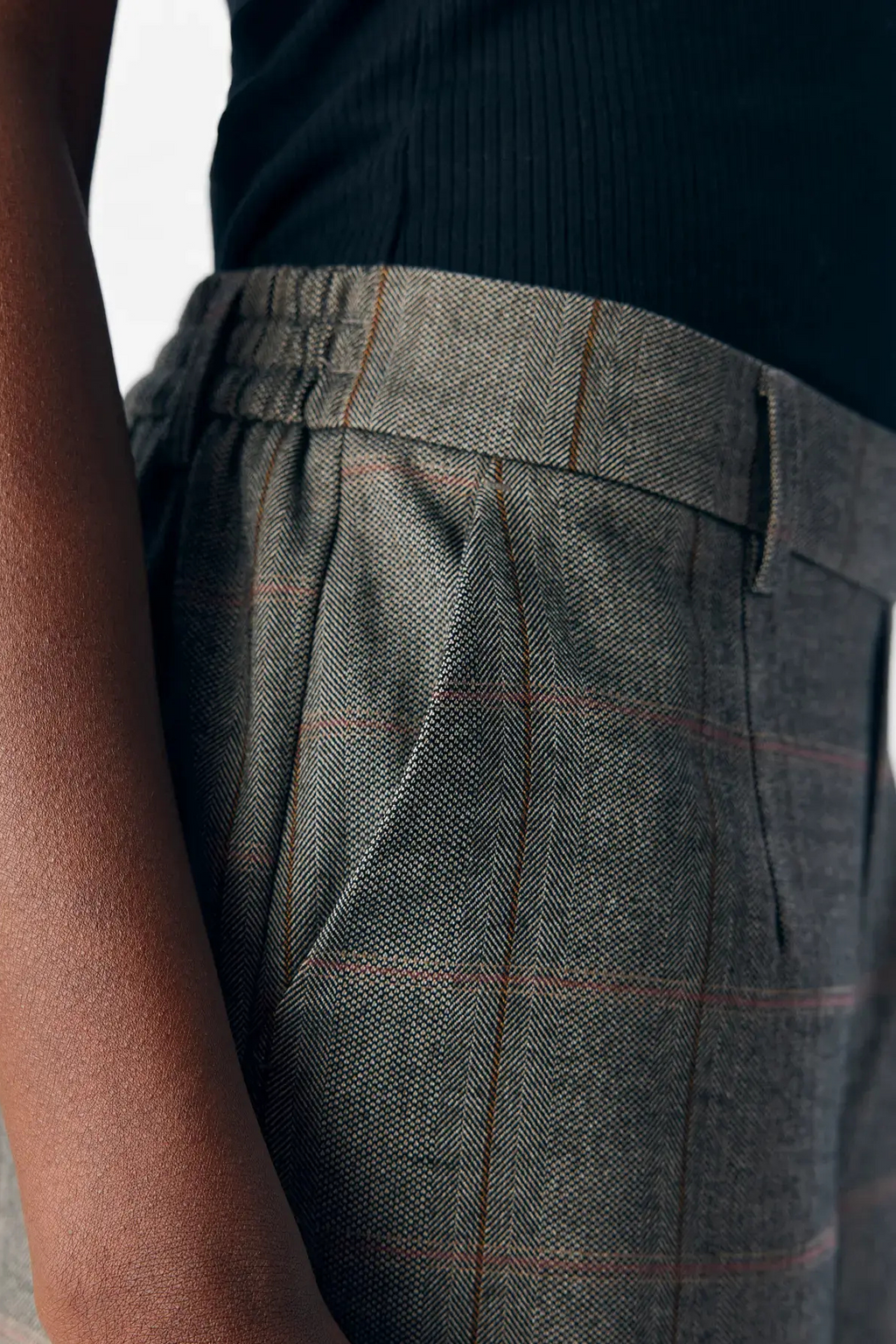 Lisa breit Pants - Schwarz Humus + Tannin