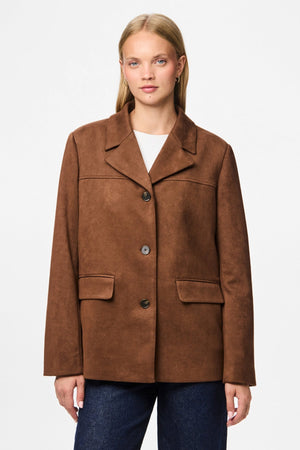 Gebürsteter Oberbekleidungsblazer Rakel – Downtown Brown