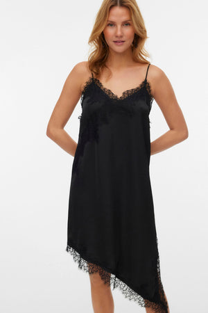 Novi Spitzen-Trägerkleid - Schwarz:Schwarz Spitze