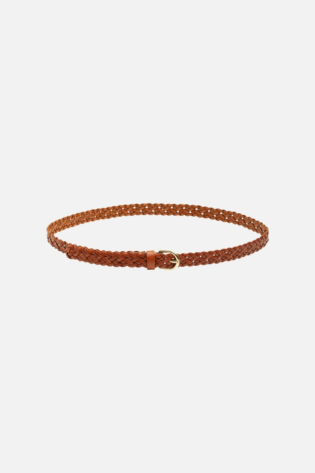 Avery Leder geflochten Slim Gürtel - Cognac