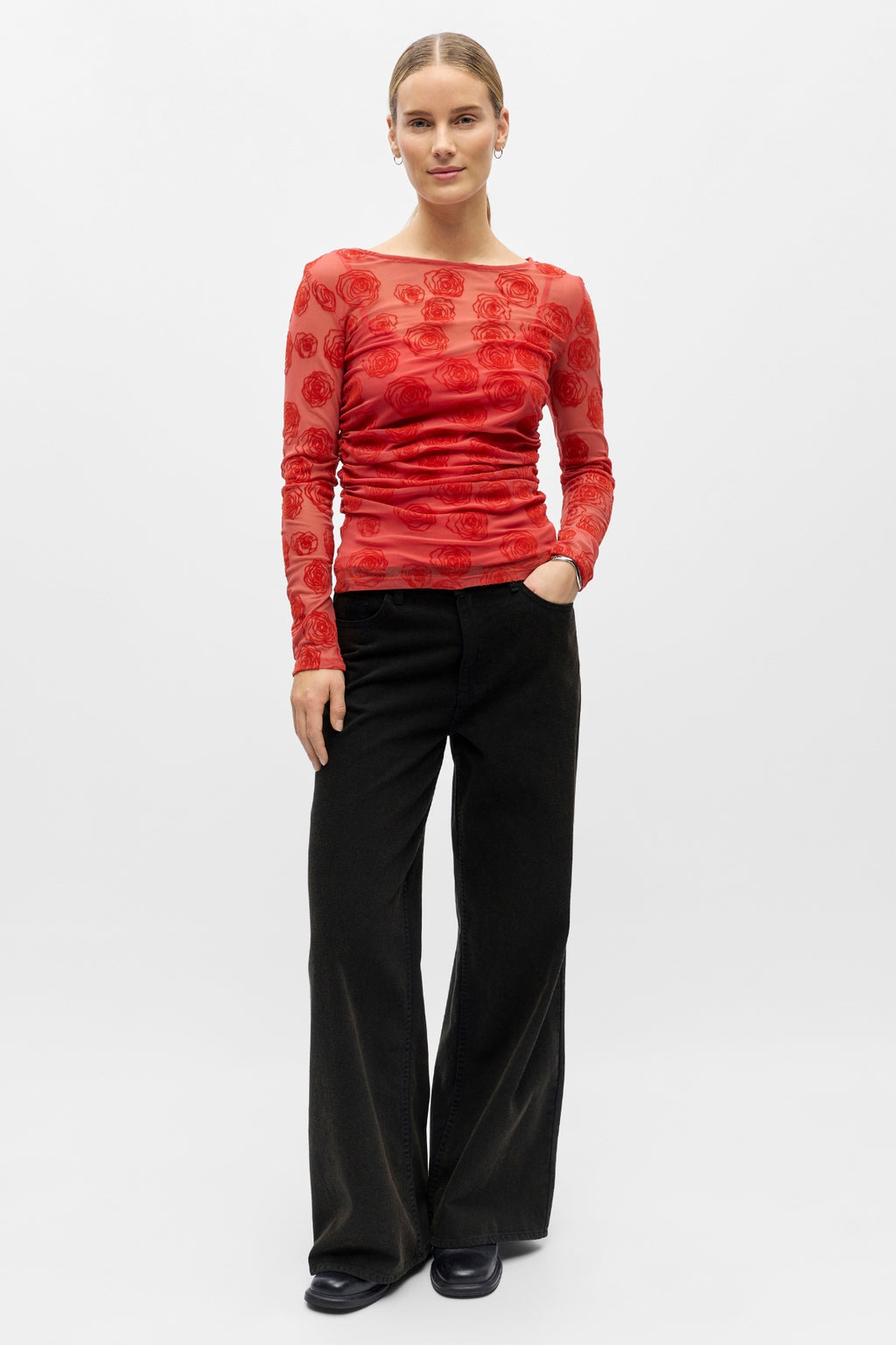 Elodie Top – Cranberry-Weihnachtsstern-Rosen