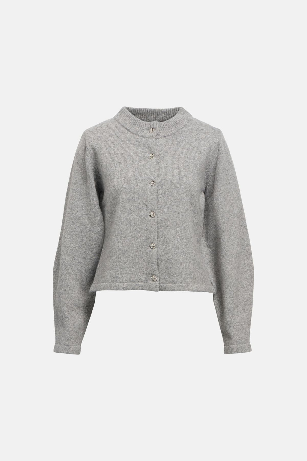Zari -Strick -Strickjacke - mittelgraue Melange