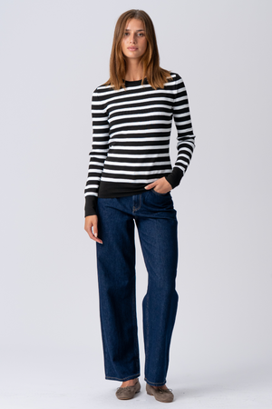 Maja gestreiftes Hemd - schwarz