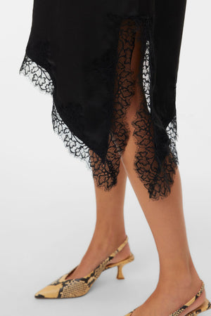 Novi Spitzen-Trägerkleid - Schwarz:Schwarz Spitze