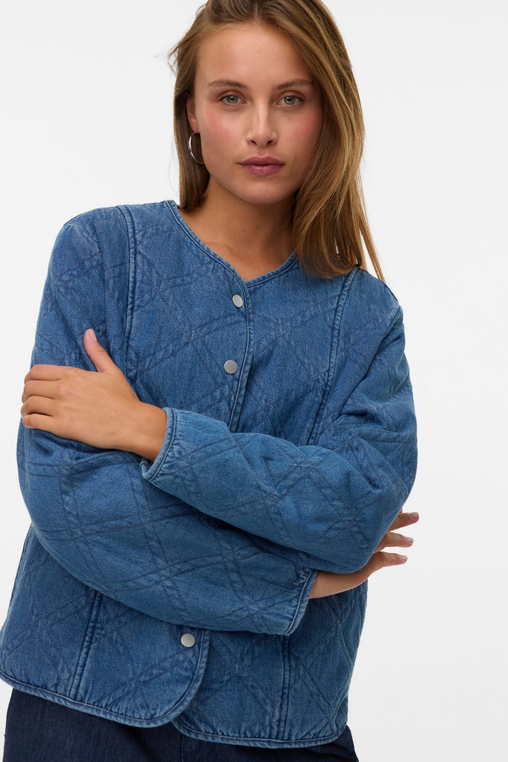 Era Steppjacke – Mittelblauer Denim