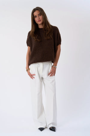 Chloe Kurzarmstrick – Schokolade