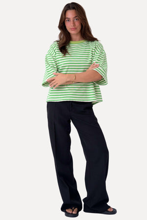 Zoe T-Shirt – Grün/Weiß