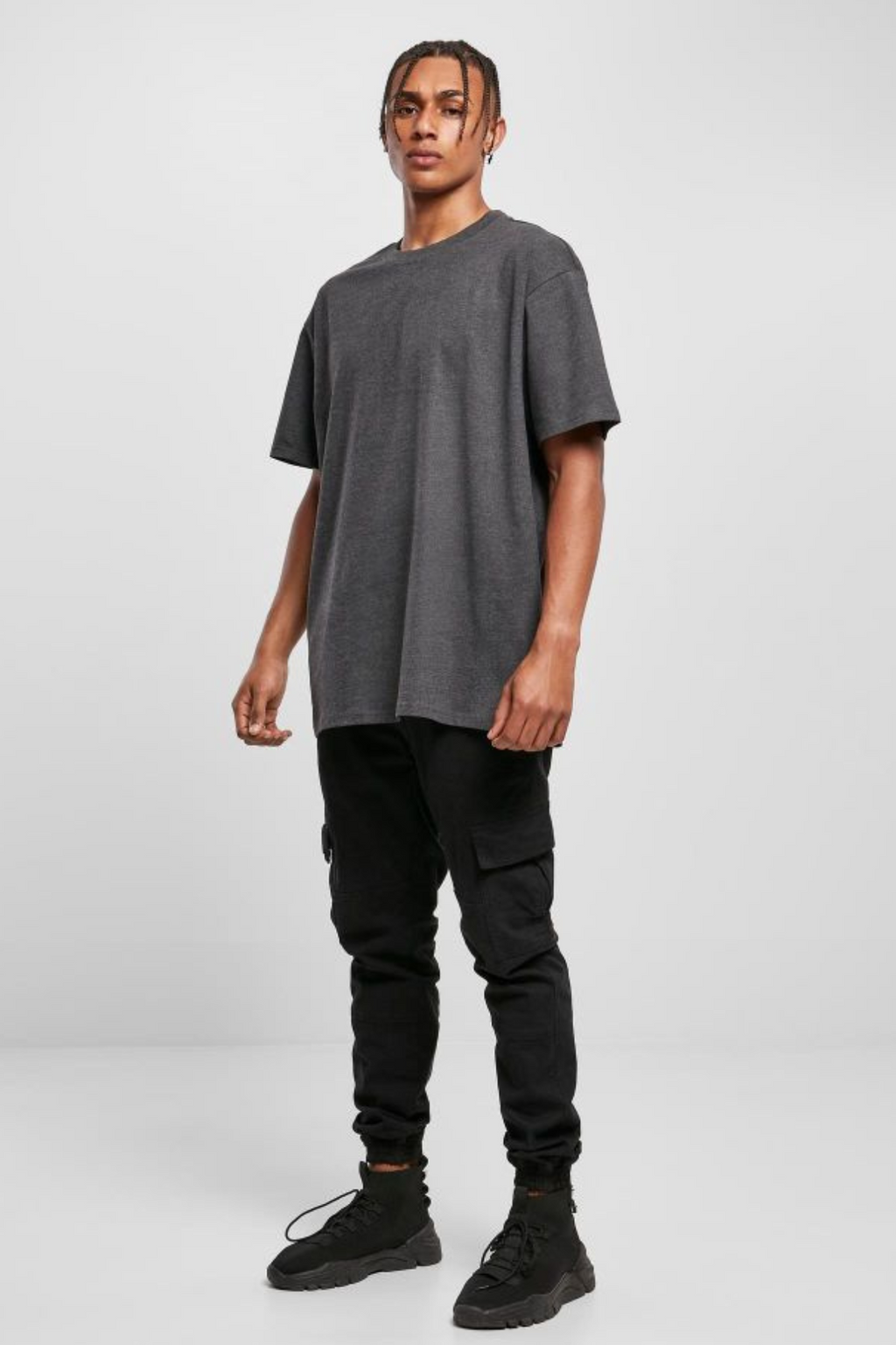 Schwer Oversized T -Shirt - Holzkohle