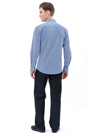 The Original Premium Performance Hemd – Weiß/Marineblau