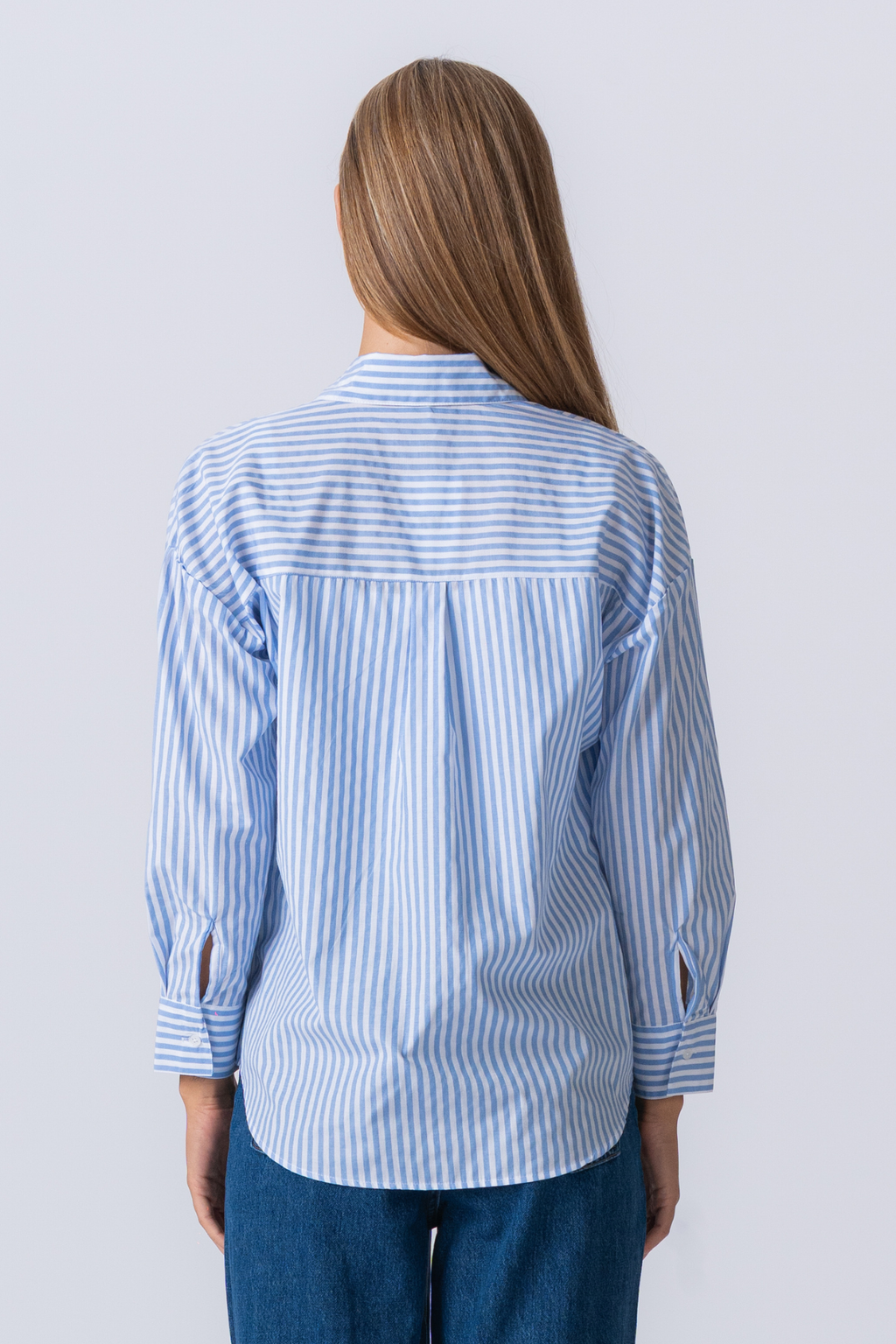 Layla gestreiftes Hemd - Hellblau