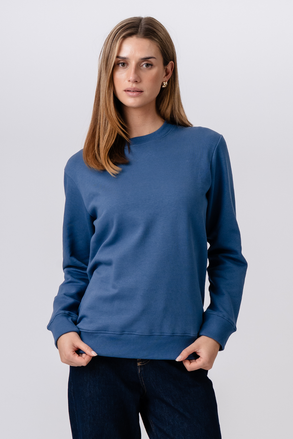 Sweatshirt mit Rundhalsausschnitt – Blau