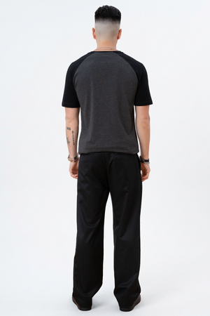Basic Raglan T-Shirt-Schwarz-Darkgrau