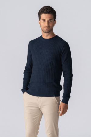 Pullover -Kabel -Strick - Marine