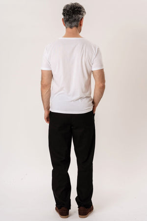 T-Shirt mit tiefem Ausschnitt – Weiß