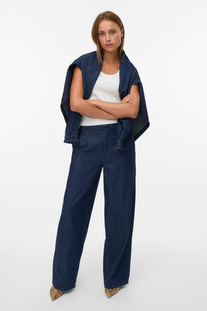 Rae Wide Jeans – Dunkelblauer Denim
