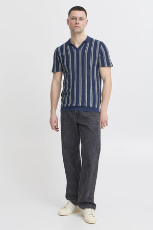 Streifenpullover - Blau