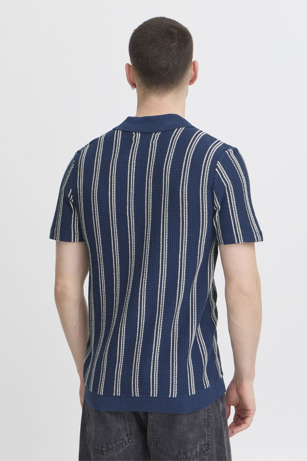 Streifenpullover - Blau