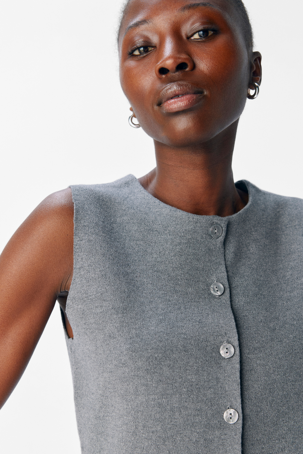 Reynard Strickweste - mittelgraue Melange