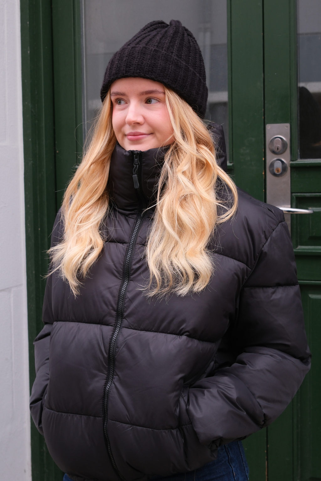 Rippen Mütze - Schwarz