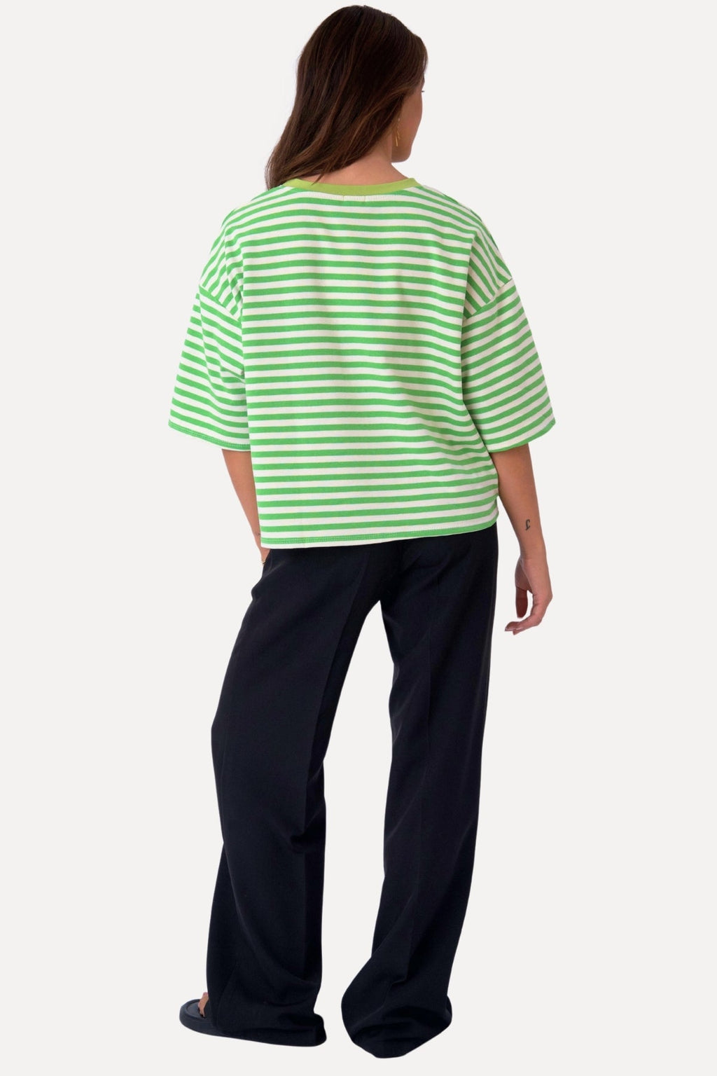 Zoe T-Shirt – Grün/Weiß