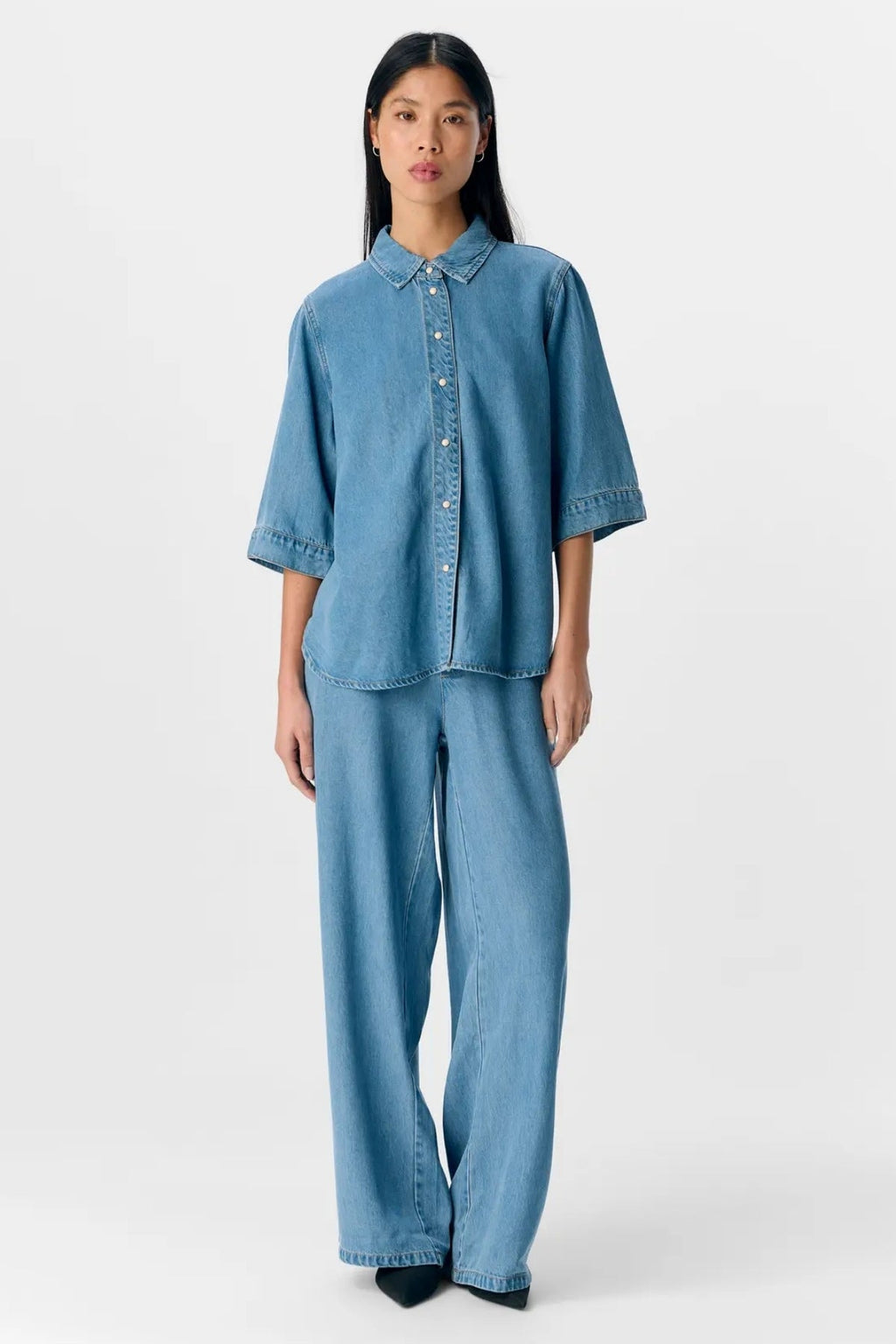 Rahmen Denim Top - Hellblau Denim