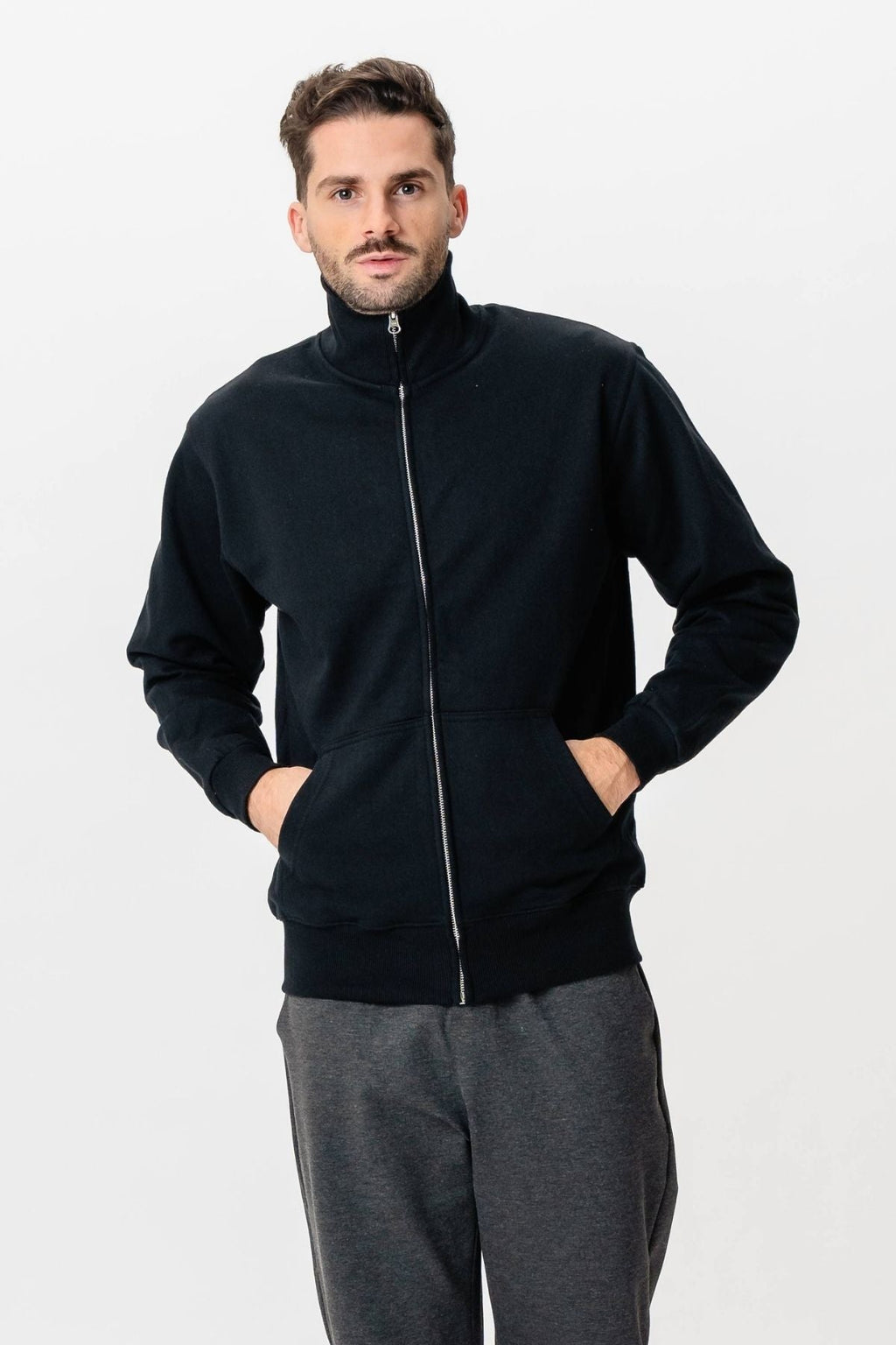 Sweatshirt Zip - Schwarz