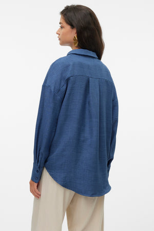 Melaney Queeny Hemd – Dark Denim Melange