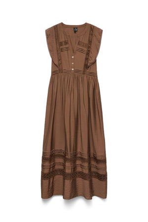 Jules Tape Knöchelkleid – Kakaobraun