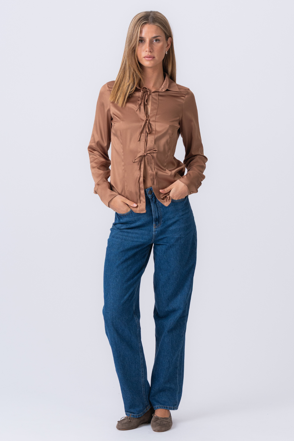 Lucy Tie Shirt - braun