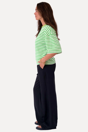 Zoe T-Shirt – Grün/Weiß