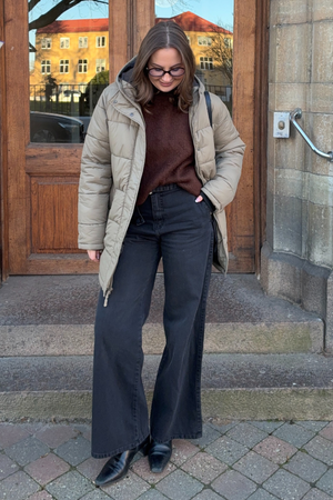 Lange Pufferjacke - Sand