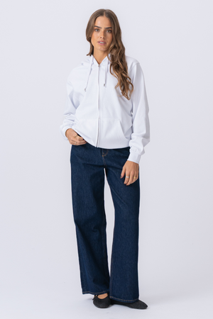 Basic Zip Hoodie - Weiß