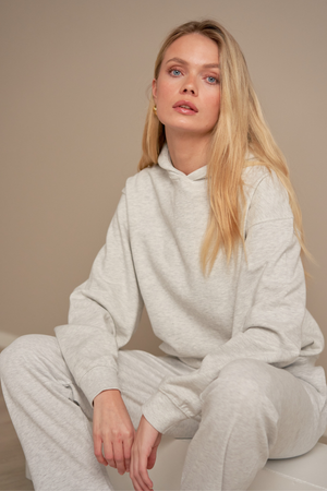 Hoodie ohne Kordelkordel - grau