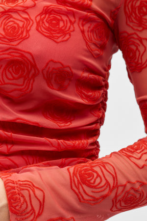 Elodie Top – Cranberry-Weihnachtsstern-Rosen