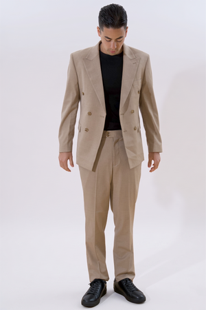 Klassischer Blazer – Beige Melange
